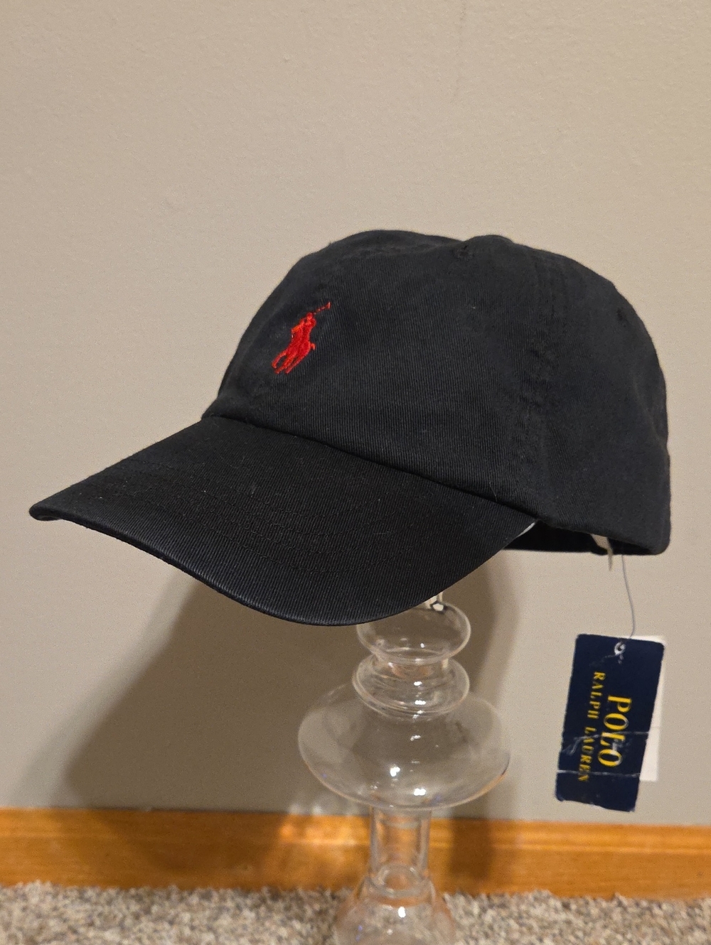 POLO Ralph Lauren Black Baseball Cap with Red Pony